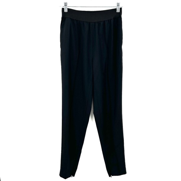 EVERLANE Black 100% Wool Ankle Zip Pull On Elastic Waist Trouser Pants Size 0 - Picture 1 of 7